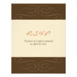 Brown florish fall custom response card personalised announcement