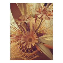Brown flowers custom announcement