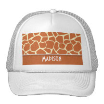 Brown Giraffe Pattern Hat