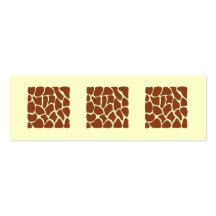 Brown Giraffe Print Pattern. Business Card Templates