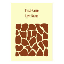 Brown Giraffe Print Pattern. Business Cards