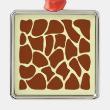 Brown Giraffe Print Pattern. Christmas Tree Ornament