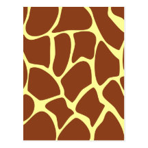 Brown Giraffe Print Pattern. Postcard