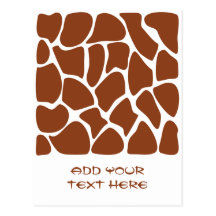 Brown Giraffe Print Pattern. Postcards