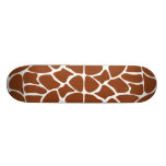 Brown Giraffe Print Pattern. Skateboard Deck