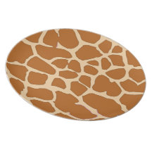 brown giraffe skin party plates