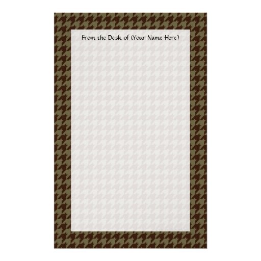 Brown Houndstooth Handsome Gentlemen's Pattern Stationery Design