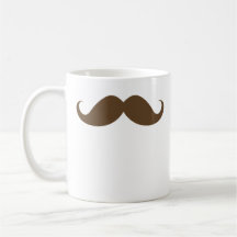 Brown moustache mug