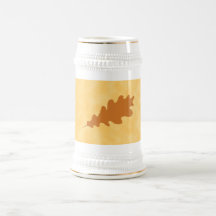 Brown Oak Leaf Design. Coffee Mugs