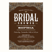 Brown Paisley Bridal Shower Invitations invitations