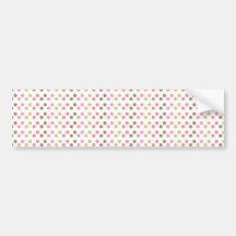 Brown & Pink Polka Dots Bumper Stickers