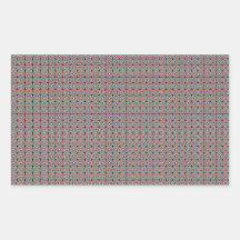 Brown Plaid Rectangular Stickers