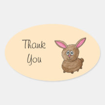 Brown Rabbit. Thank You. Stickers