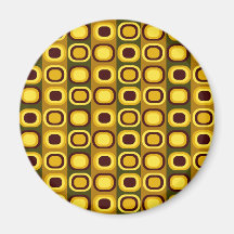 Brown Retro Squares Magnet