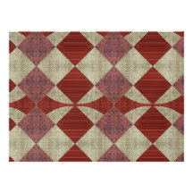 Brown rhombs pattern personalized announcement