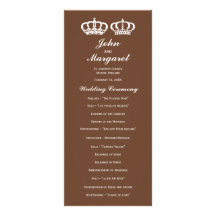 Brown Royal Couple Wedding Program Rack Card