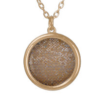 Brown Rusty Metal Tread Texture Custom Necklace