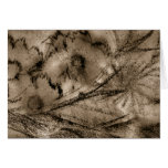 Brown-Silouette Flowers Greeting Card