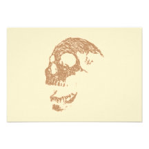 Brown Skull Design. Custom Invites