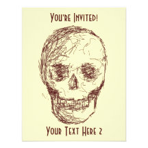 Brown Skull. Personalized Invite