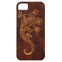 Brown Stone Climbing Gecko iPhone 5 Cases