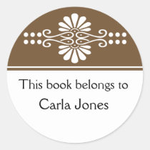 Brown This Book Belongs To Labels stickers