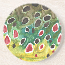 Brown Trout Fish Beverage Coaster
