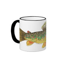 Brown Trout Fishing Coffee Mugs