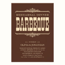 Brown Vintage Barbeque Rehearsal Dinner Invitation invitations