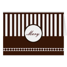Brown & White Stripe A7 Greeting Card