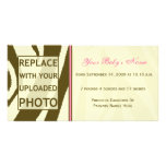 Brown Zebra Print and Pink Baby Girl Photo Card