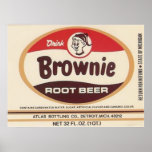 brownie root beer label poster