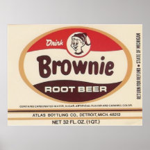 brownie root beer label poster