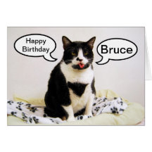 BruceTuxedo Cat Birthday Humour Card