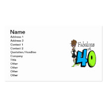 Brunette Fabulous at 40 Birthday Business Cards
