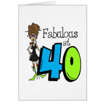 Brunette Fabulous at 40 Birthday Greeting Cards