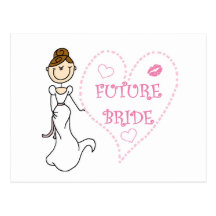 Brunette Future Bride Tshirts and Gifts Post Cards