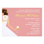 Brunette on Dusty rose ensemble Custom Invites