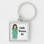 Brunette Personalised Nurse Keychain