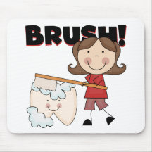 BRUSH - Girl With Tooth Tshirts and Gifts Mousepads