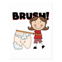BRUSH - Girl With Tooth Tshirts and Gifts Postcard