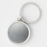 Brushed Aluminium Metallic Textured Keychains