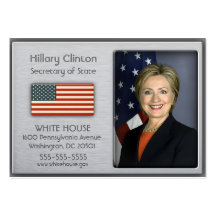 Brushed Aluminium with American Flag Profile Cards Business Card Template