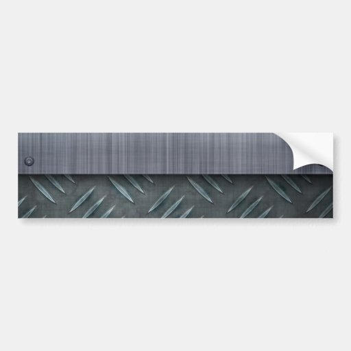 Brushed Metal Diamond Plate Template Bumper Sticker