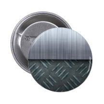 Brushed Metal Diamond Plate Template Pinback Button