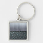 Brushed Metal Diamond Plate Template Keychains