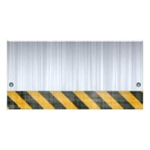 Brushed Metal Hazard Construction Layout Personalised Photo Card