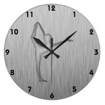 Brushed Metal-look Ballet Wall Clock