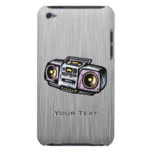Brushed Metal-look Boombox Barely There iPod Covers