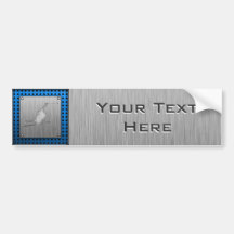 Brushed Metal-look Snow Skiing Bumper Sticker